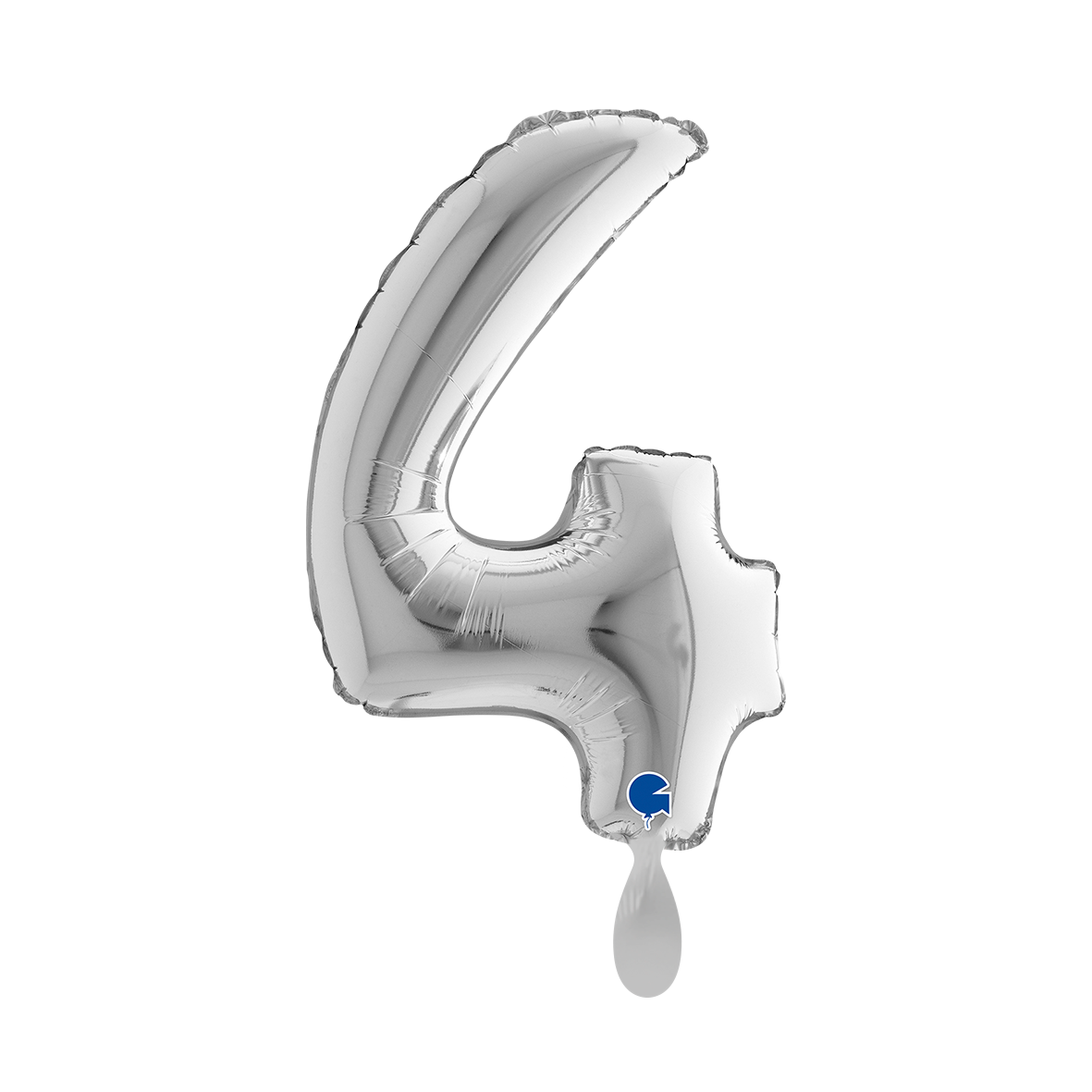 1 Ballon XS - Zahl 4 - Silber
