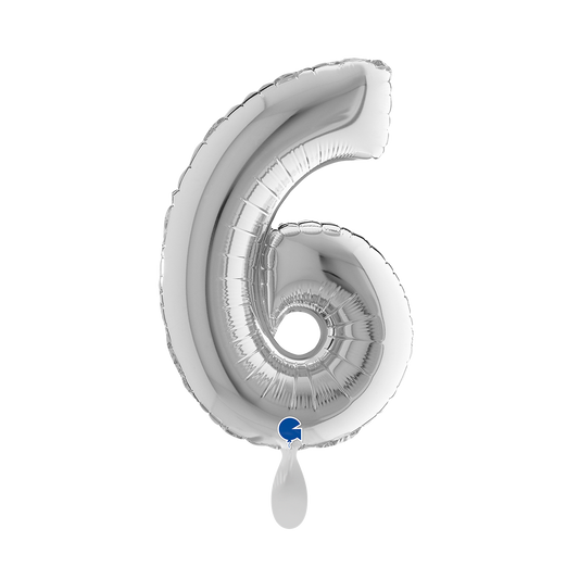1 Ballon XS - Nummer 6 - Zilver