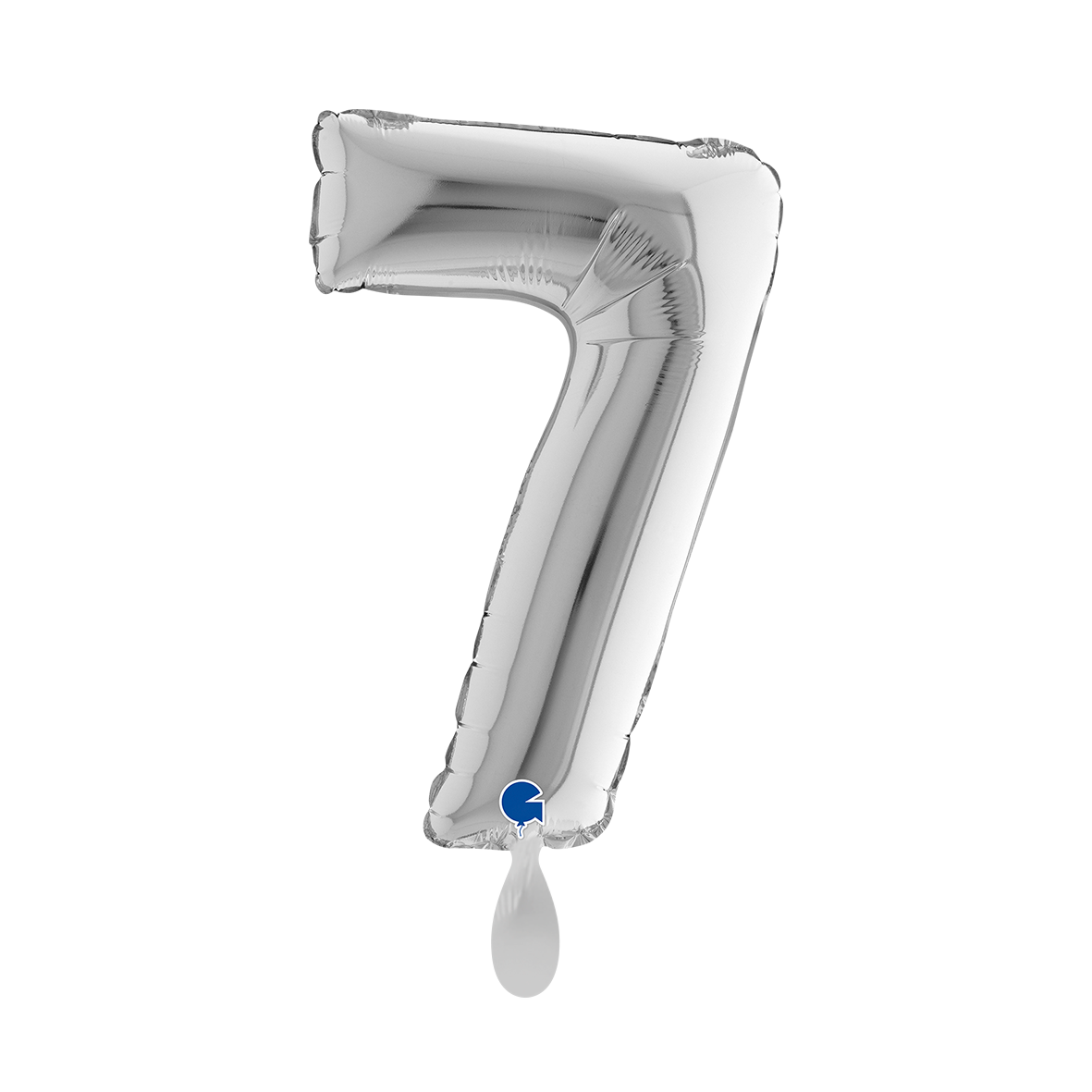 1 ballon XS - cijfer 7 - zilver