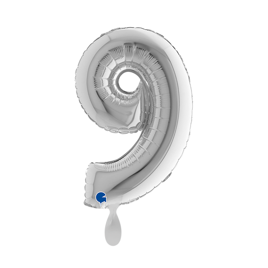 1 Ballon XS - Nummer 9 - Silber