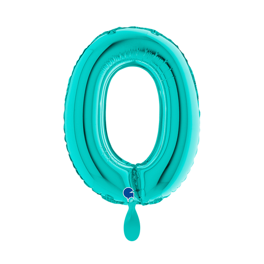 1 Ballon XS - Cijfer 0 - Tiffany
