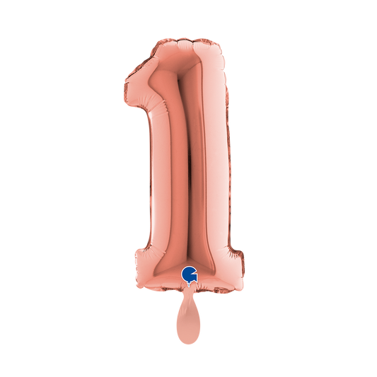 1 Ballon XS - Chiffre 1 - Or Rose