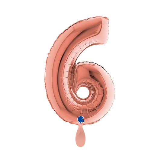 1 Ballon XS - Chiffre 6 - Or rose