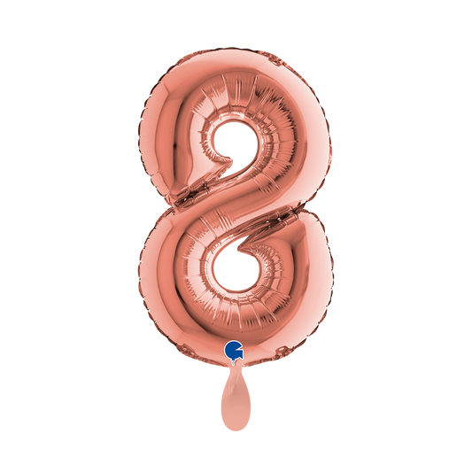 1 Ballon XS - Chiffre 8 - Or Rose