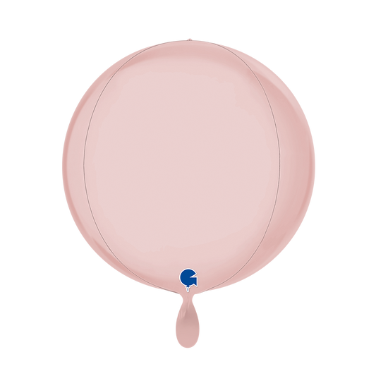 1 Ballon 4D - Globe - Rose Pâle Satin