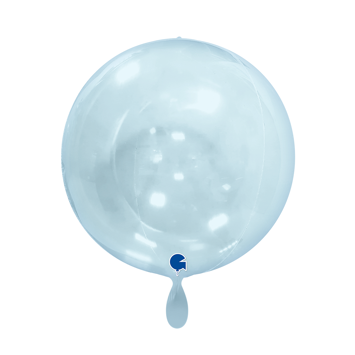 1 Ballon 4D - Globe - Bleu Transparent