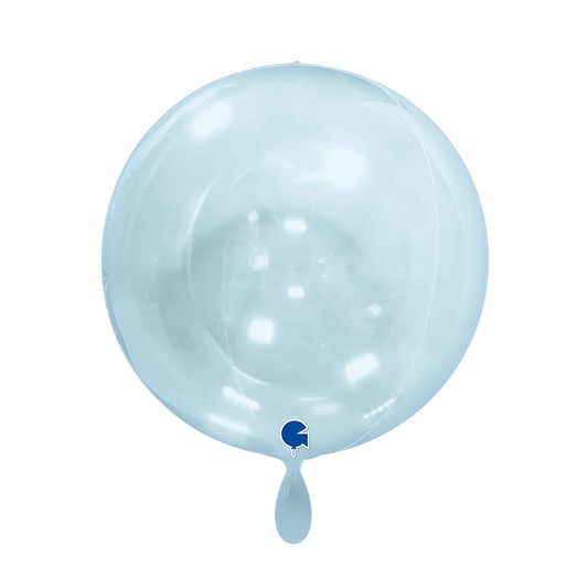 1 Ballon 4D - Globe - Bleu Transparent