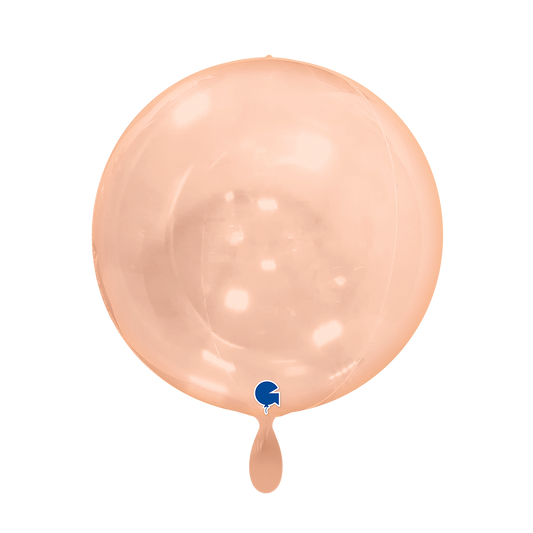 1 Ballon 4D - Globe - Orange Transparent