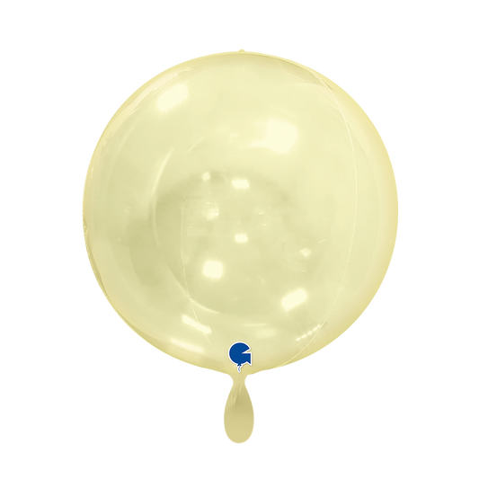 1 Ballon 4D - Globe - Jaune Transparent