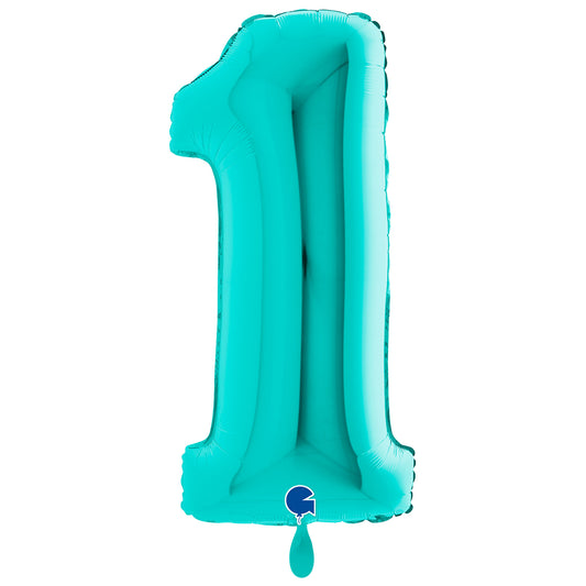 1 Ballon XXL - Nummer 1 - Tiffany