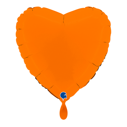 1 ballon - cœur - orange mat