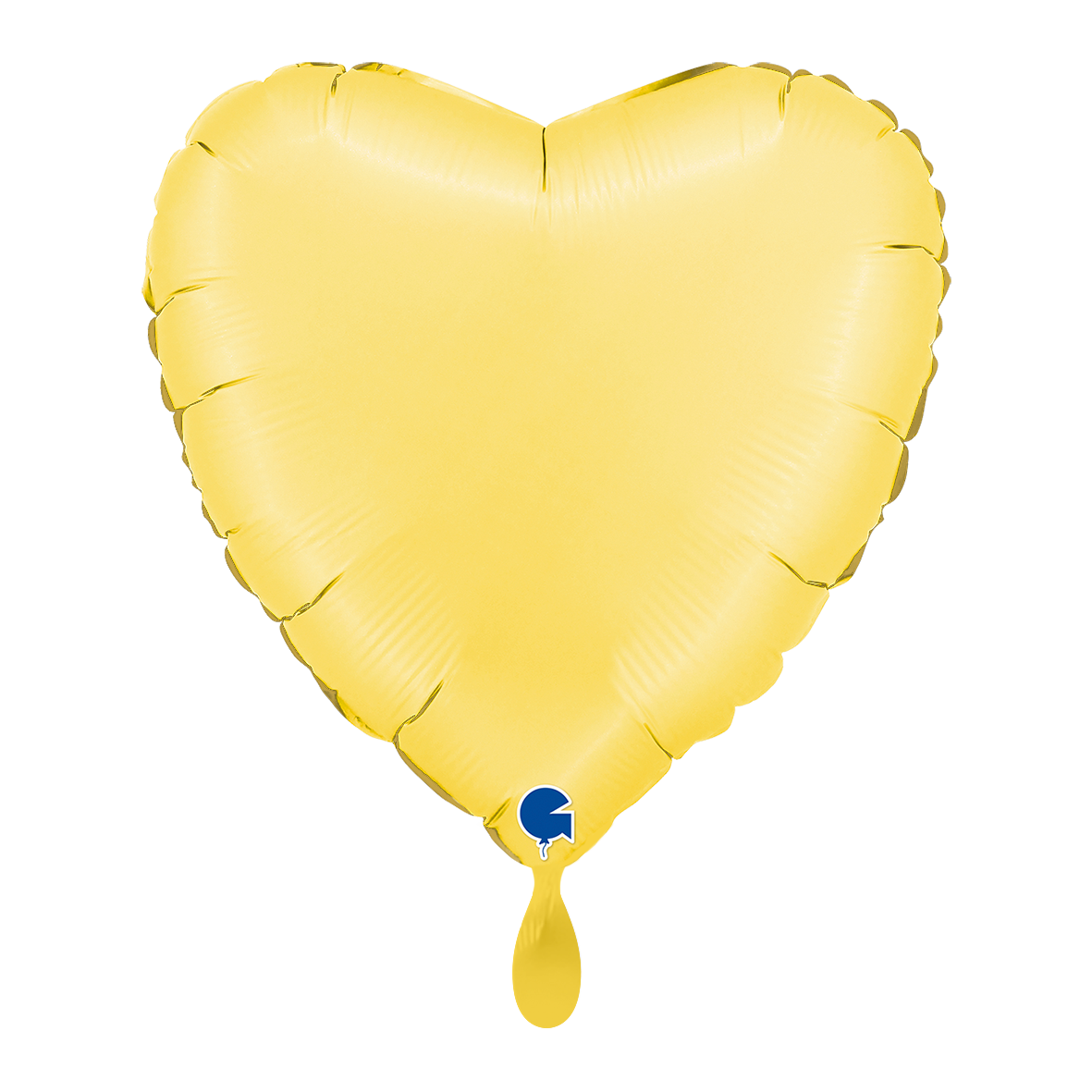 1 Ballon - Cœur - Satin Jaune Banane