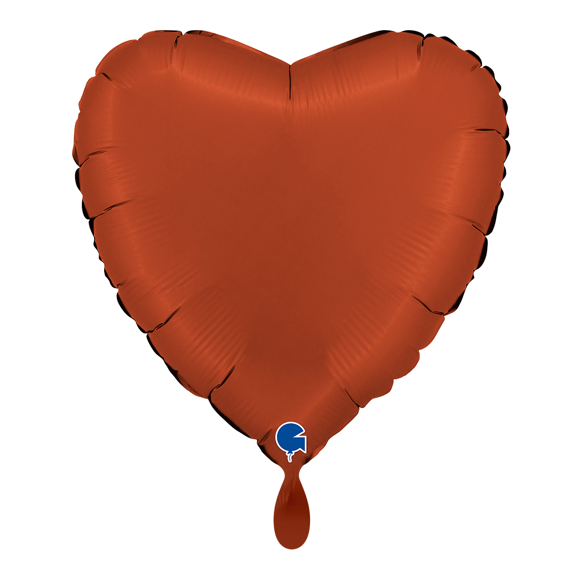 1 Ballon - Hart - Satijn Steenrood