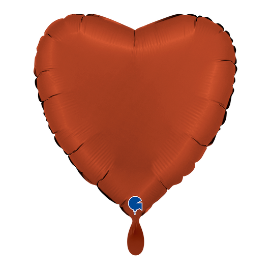 1 Ballon - Hart - Satijn Steenrood