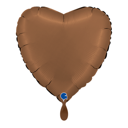 1 Ballon - Hart - Satijn Chocolade