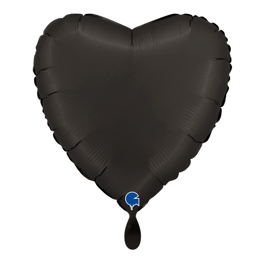 1 Ballon - Hart - Satijn Fumé Zwart