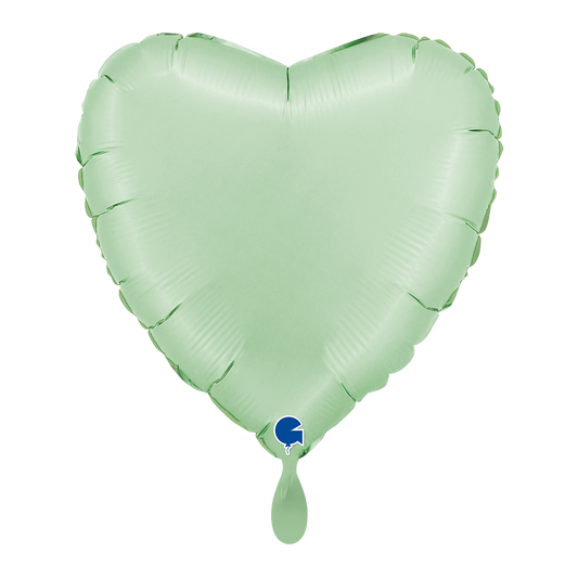 1 Ballon - Cœur - Satin Glacé Menthe