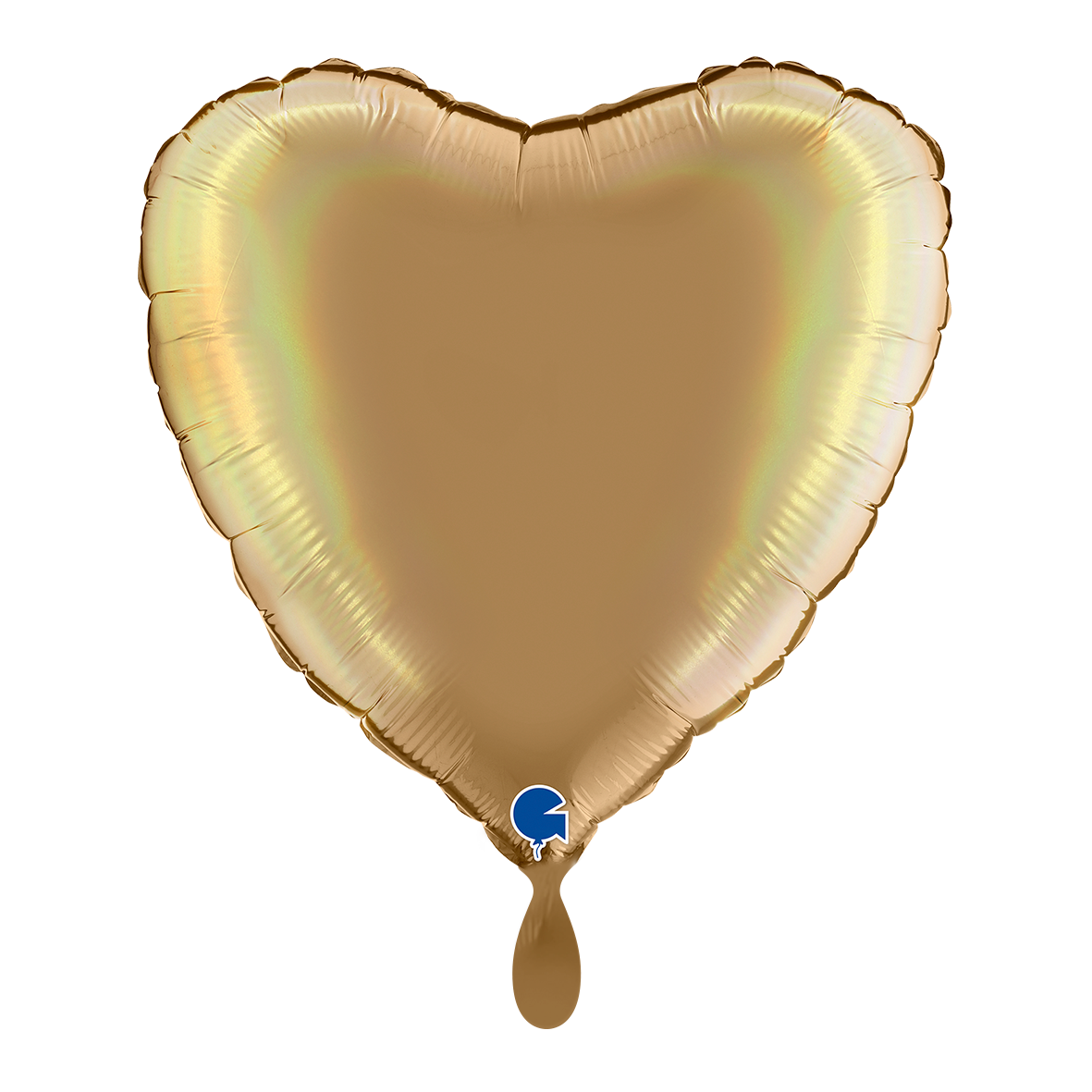 1 Ballon - Hart - Regenboog Holografisch Platina Champagne