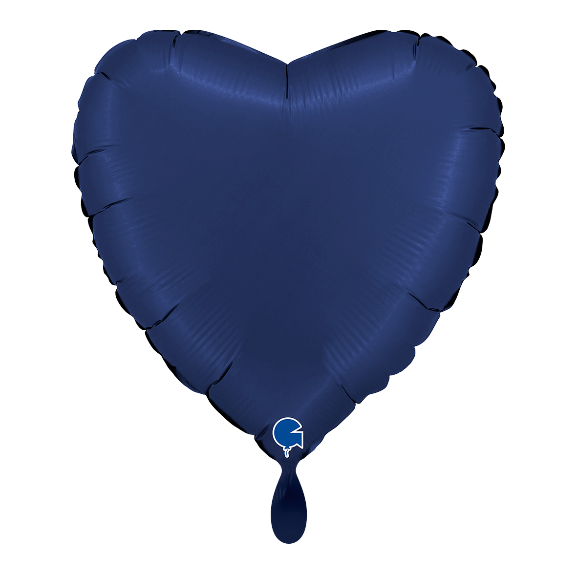 1 Ballon - Cœur - Satin Bleu Marine