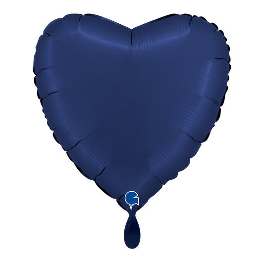 1 Ballon - Hart - Satijn Blauw Navy