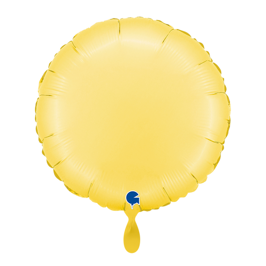 1 Ballon - Rond - Satijn Banaan Geel