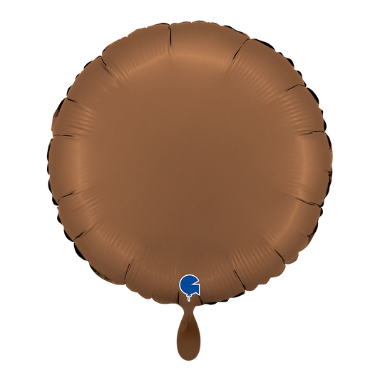 1 Ballon - Rond - Satijn Chocolade