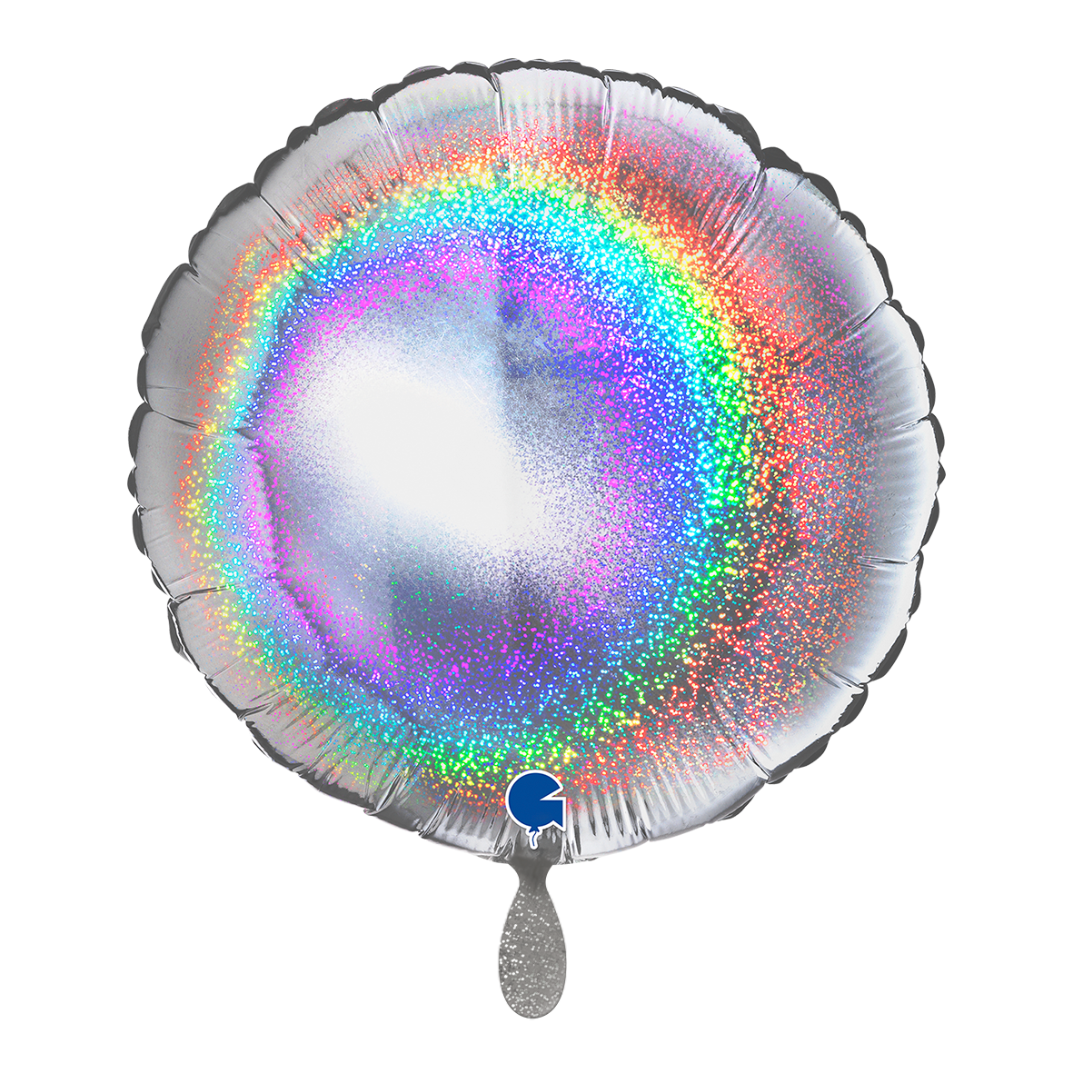 1 ballon - rond - argent holographique pailleté