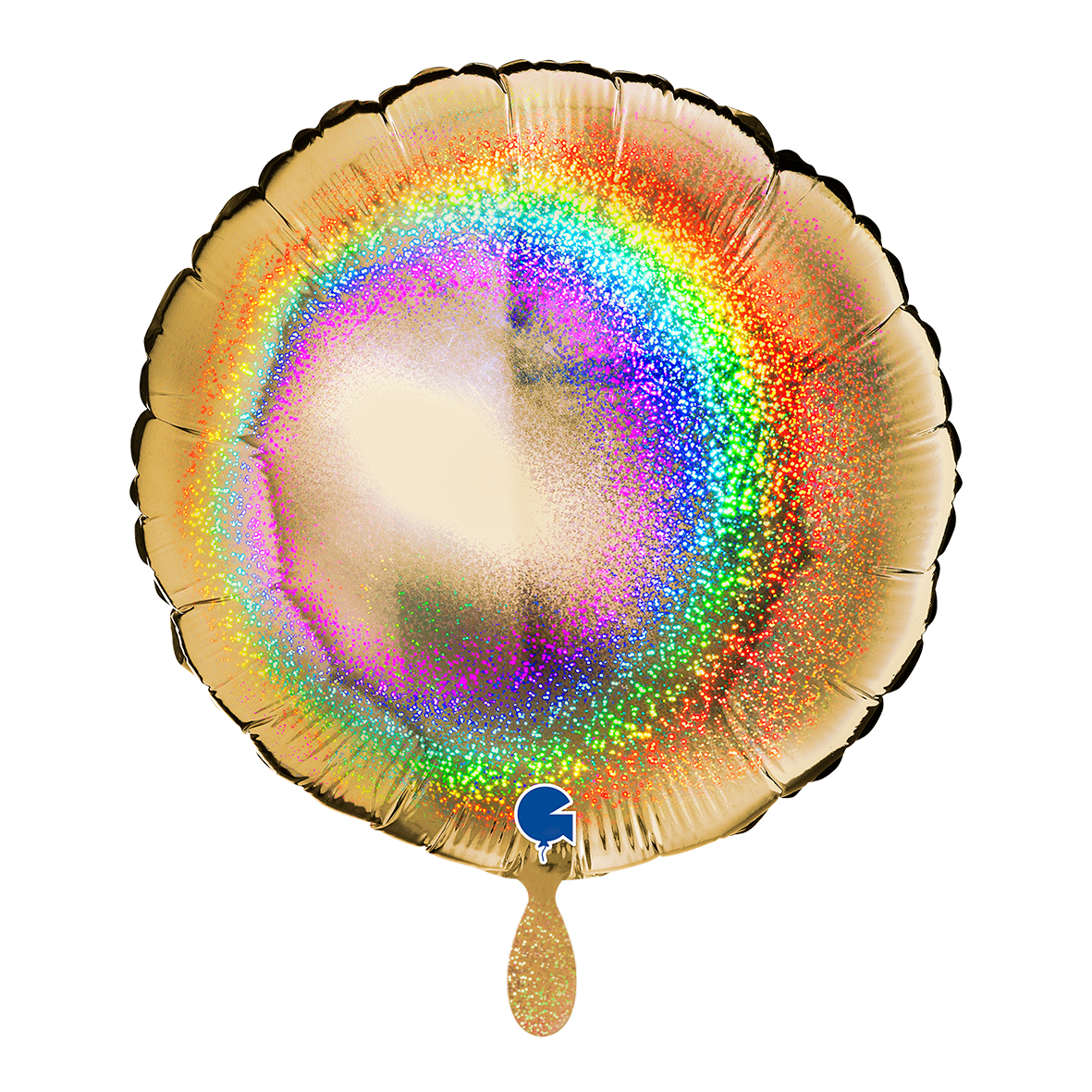 1 Ballon - Rond - Paillettes holographiques or
