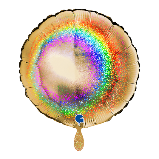 1 Ballon - Rond - Paillettes holographiques or