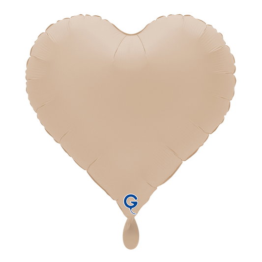 1 Ballon - Cœur - Cappuccino Mat Doux