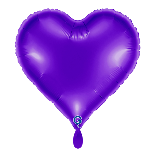 1 Ballon - Cœur - Violet roi métallique