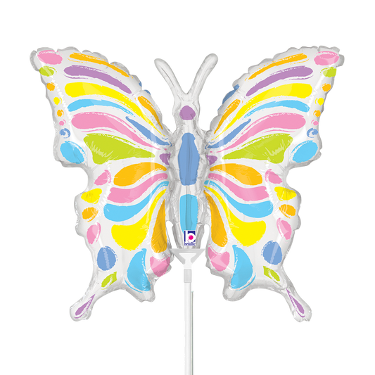 10 Miniballonnen Luchtgevuld - Pastel Vlinder (Onverpakt)