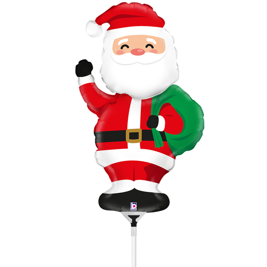 10 miniballonnen luchtgevuld - Kerstman (onverpakt)