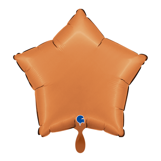 1 Ballon - Ster - Satijn Karamel