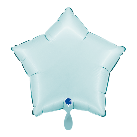1 Ballon - Stern - Satin Pastellblau