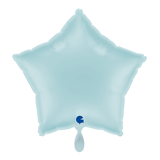 1 Ballon - ster - pastelblauw