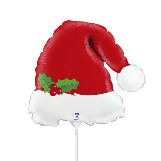 10 Miniballonnen luchtgevuld - Kerstmuts (onverpakt)