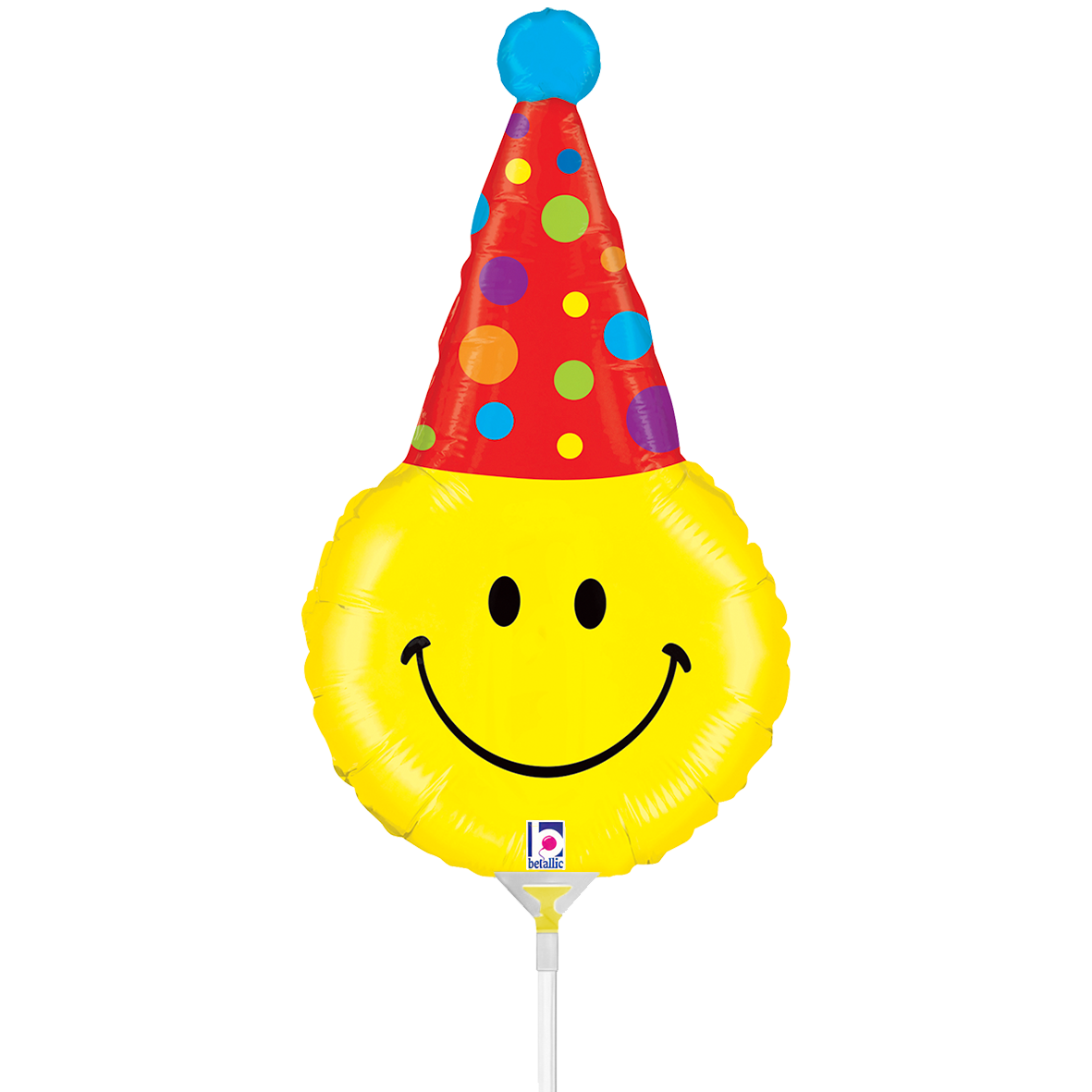 10 Miniballonnen Luchtgevuld - Smiley Partyhoed (Onverpakt)