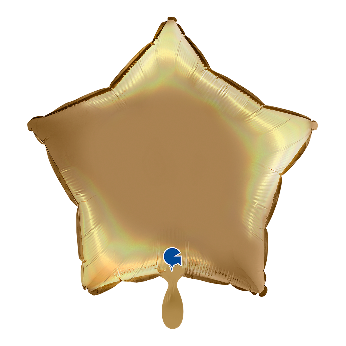 1 Ballon - Ster - Regenboog Holografisch Platina Champagne