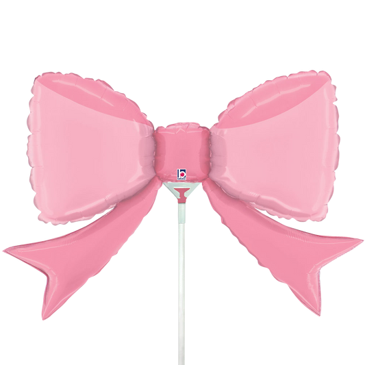 10 mini-ballons non gonflés - Joli mini-nœud rose (non emballé)