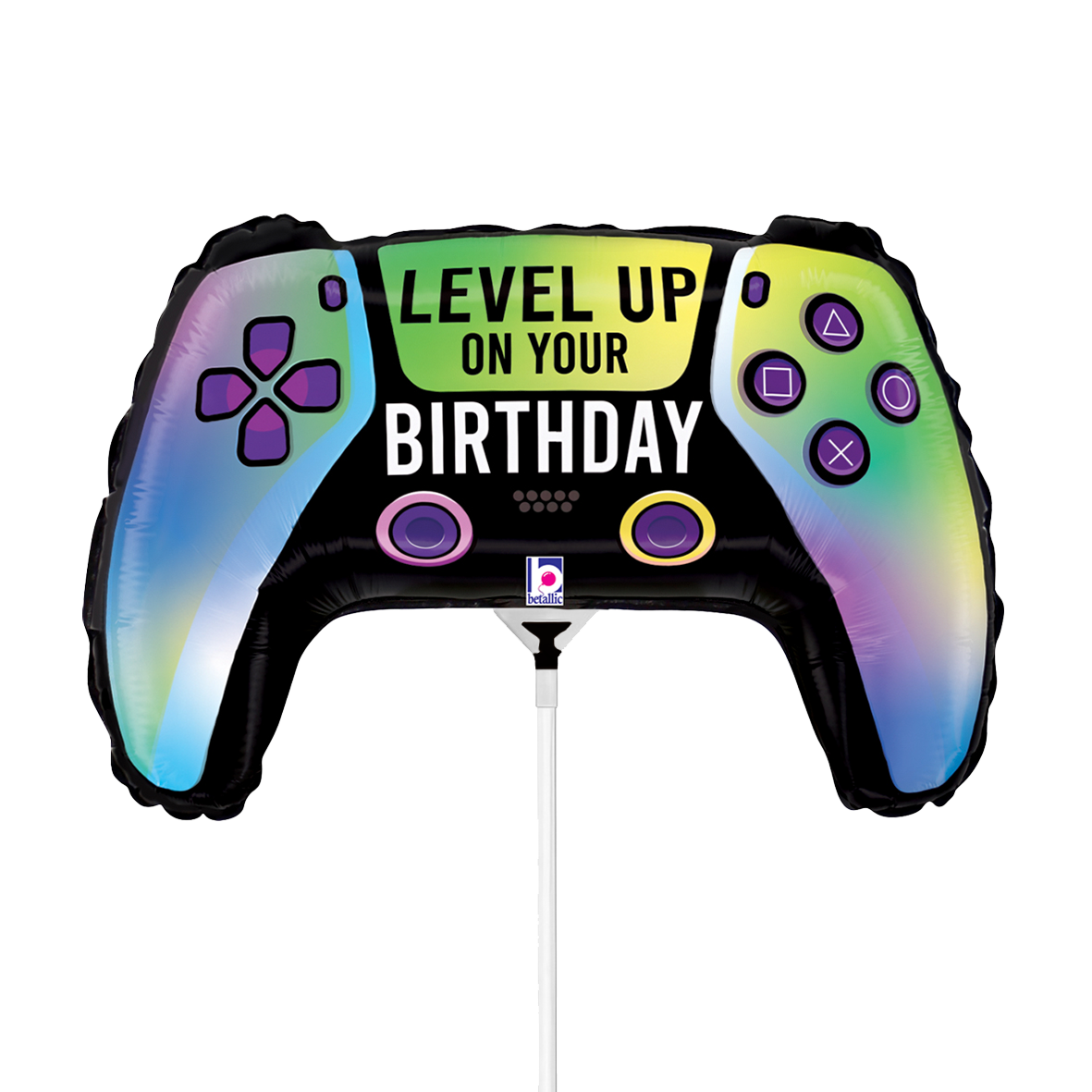 10 mini-ballons non gonflés à l'air – Anniversaire manette de jeu vive (non emballé)