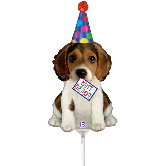 10 Miniballonnen Luchtgevuld - Birthday Puppy (Onverpakt)