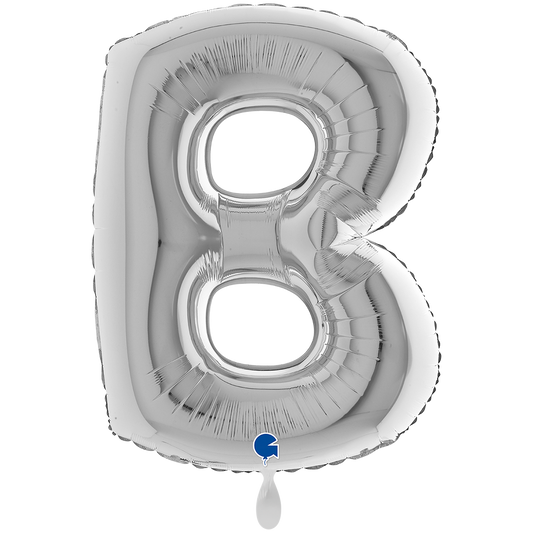 1 Ballon XXL - Letter B - Zilver