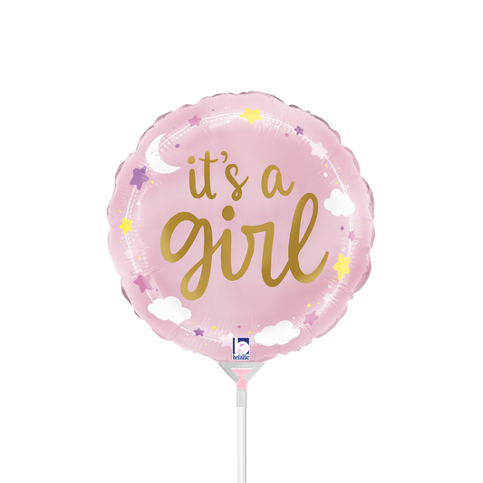10 Miniballonnen Luchtgevuld - It's A Girl Sterren & Wolken (Onverpakt)