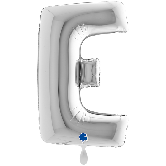 1 Ballon XXL - Letter E - Zilver