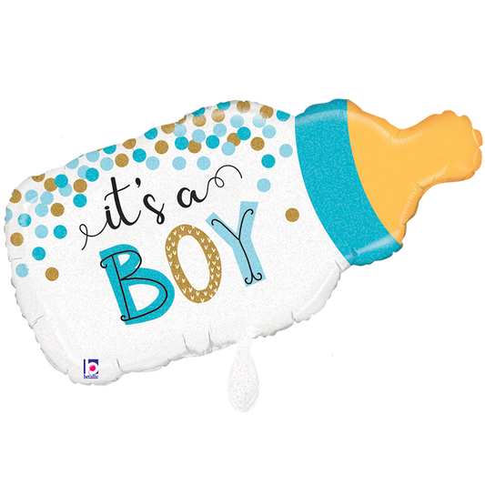 1 Ballon XXL - Confetti Babyfles Jongen