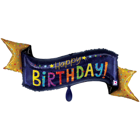 1 Ballon XXL - Marineblau Geburtstag Banner