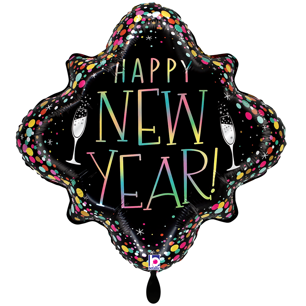 1 Ballon XXL - New Year Party Confetti Frame