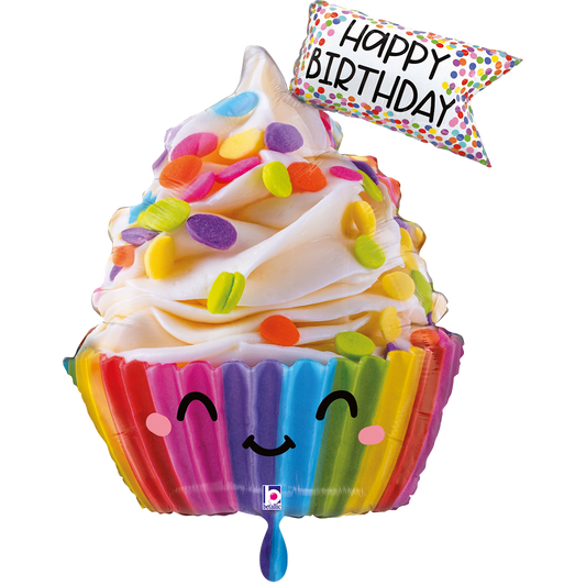 1 Ballon XXL - Schattige Cupcake Verjaardag
