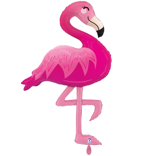 1 Ballon XXL - Roze Flamingo